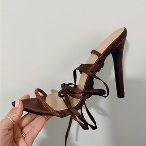Elegant Brown Strappy Heels